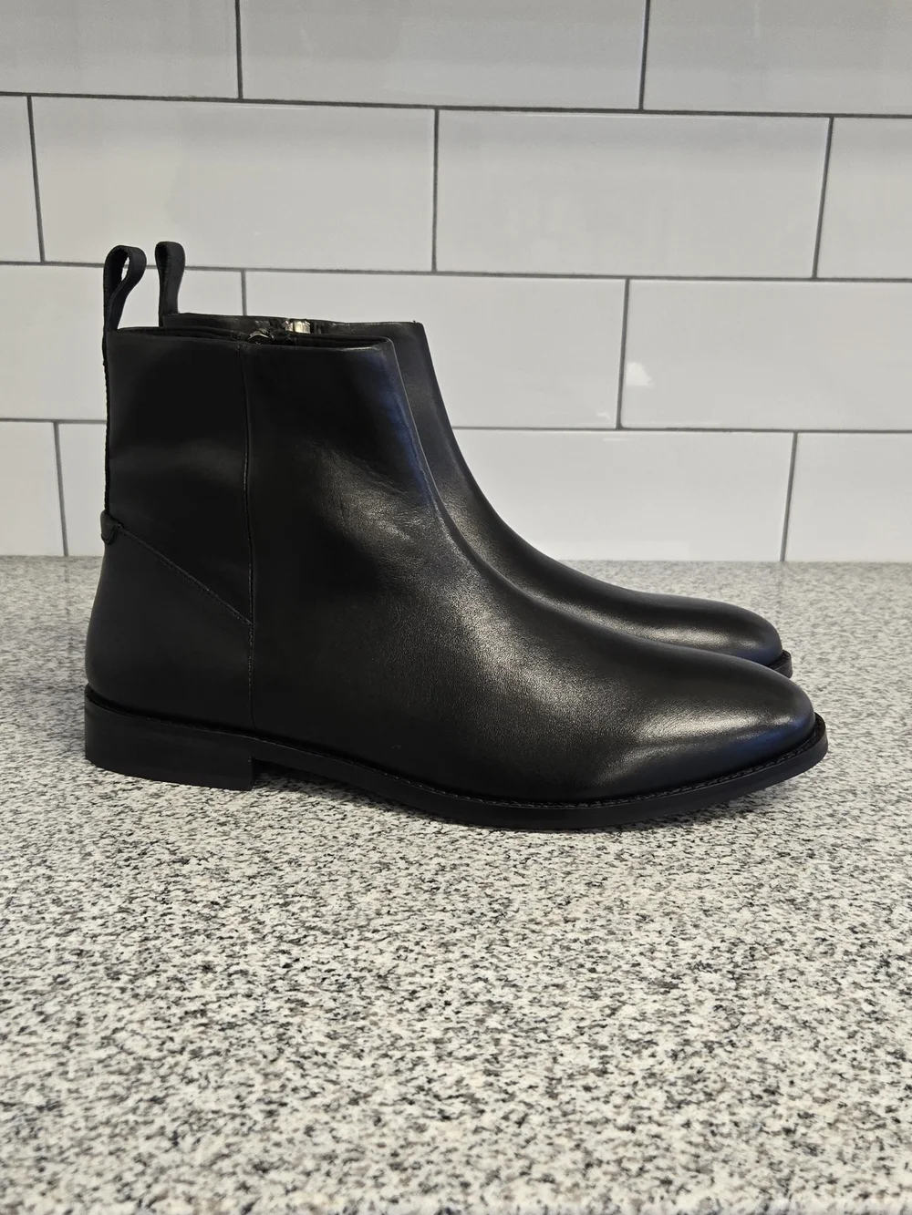 ASOS Black Leather Chukka Zip Boots